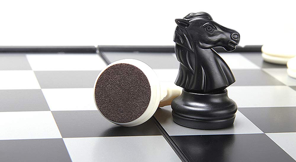 KOKOSUN Chess International Магнитные складные шахматы черно-белые, удобное хранение x 32 комплекта, шахматы, доска, фигуры, (32 см)