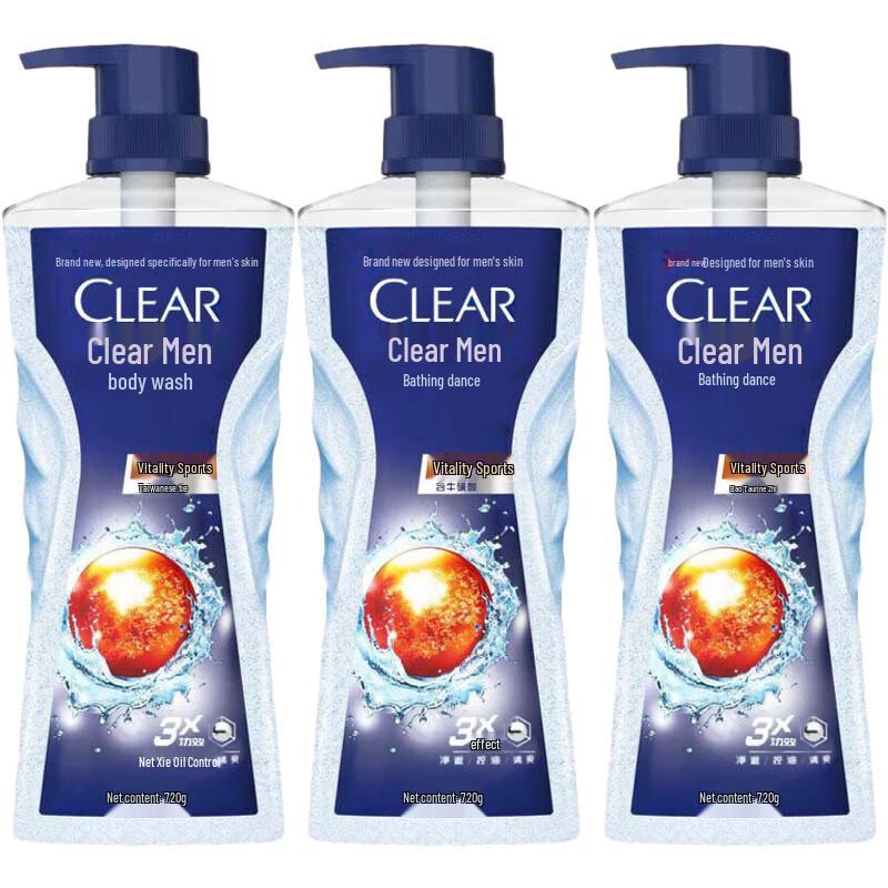 Clear Men Vitality Sport Shower Gel 3-Pack
