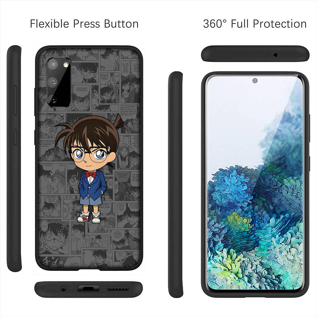 Чехол для iPhone 17 16 15 Xiaomi Poco Redmi Note 14 13 12 11 Pro Max 9 16e Samsung Galaxy S25 S24 S23 OPPO Huawei Мультяшный Детектив Конан Чехол для телефона