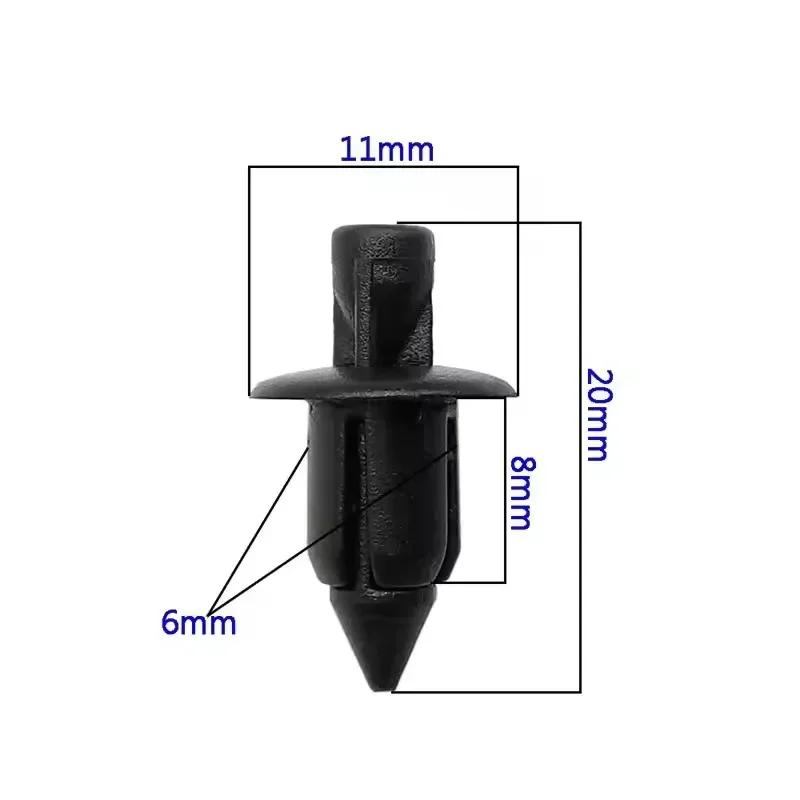 10-100Pc 6mm Car Bumper Fender Fastener Clips For Honda Suzukii Kawasakii Rivet Clips Bicycle Fairing Rivet Setting Panel Rivets