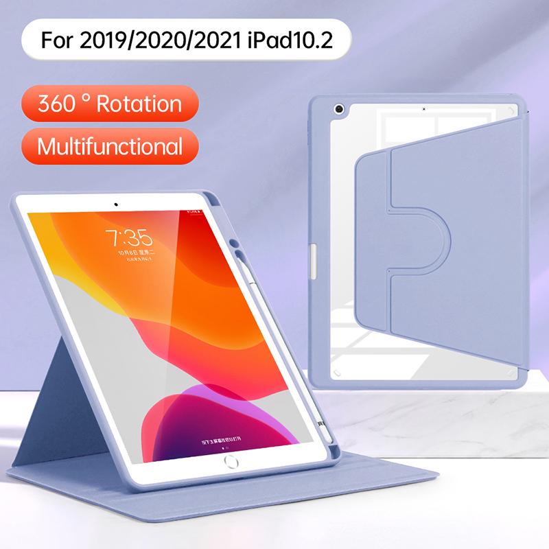 Rotating Case for iPad Air 10.5 Inch & iPad 10.2 Inch With Built-in Pencil Holder 360 Degree Rotating Stand Protective Cover