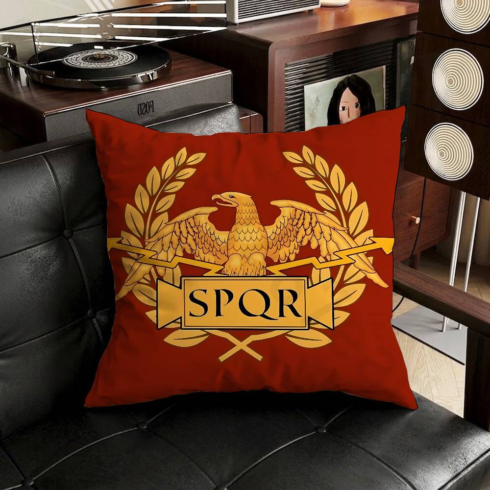 Ретро Чехол для подушки SPQR Римской Империи Чехол от пылевых клещей Невидимая молния Шелковистый короткий плюш Чехол для подушки дивана
