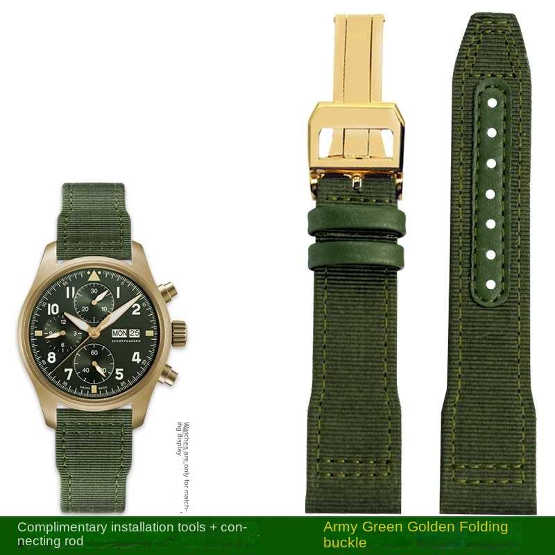 20мм 21мм 22мм Нейлоновый ремешок для часов для IWC Universal Pilot Mark 18 Spitfire Fighter Portugal Series Канвасовый ремешок для часов Браслет