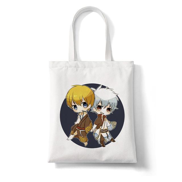 Японское аниме Gintama Sakata Gintoki Kagura с мультяшным принтом, женские сумки для покупок, большая сумка для покупок, модная повседневная сумка Pacakge