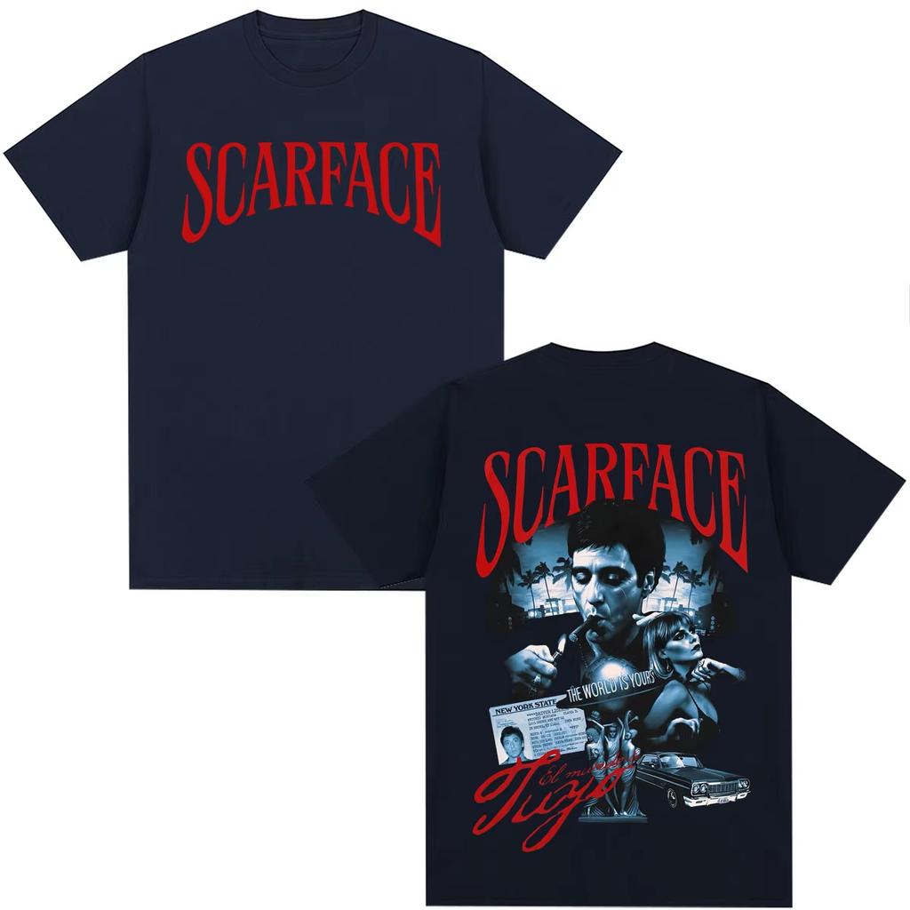 2026 New Scarface The World Is Yours Tony Montana Graphic‑Print Unisex Short‑Sleeve T‑Shirt, Oversized Fashion Casual Street‑Wear Top