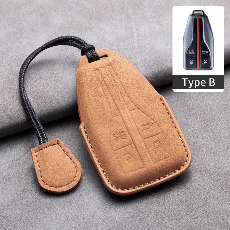 New Sheepskin Car Key Case Cover Protector Shell For FAW Hongqi H9 H7 H5 HS5 HS7 HS5 H7 H5 HS7 Smart Remote Keychain Accessories