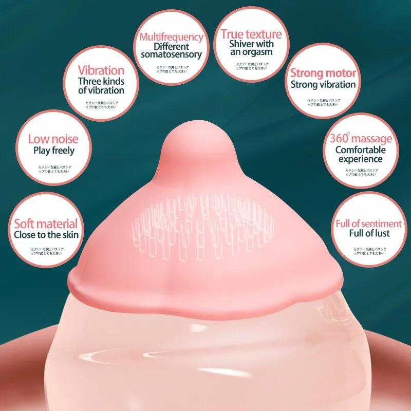 3D Сосание сосков Увеличение груди Массажер Вакуумный насос Присоска Вибратор для влагалища Женский мастурбатор Взрослые секс-игрушки для женщин