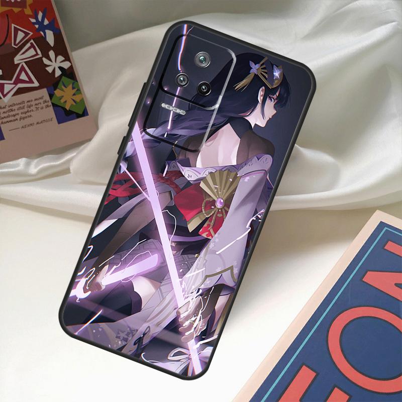 Genshin Impact Raiden Shogun Case For POCO X6 Pro M6 X5 X3 M5s F3 F5 Xiaomi 14 Ultra 13 12 Lite 11T 12T 13T Pro Coque