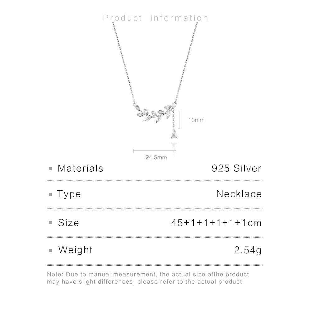 ANDYWEN Ожерелье с подвеской из стерлингового серебра 925 пробы с золотыми листьями и цирконием, длинная цепочка для женщин, 2023, роскошные ювелирные изделия с кристаллами