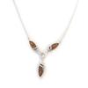 Les Trésors De Lily [N2815] - Silver Necklace 'Inspiration' Amber Cognac (rhodium-plated) - 20x6 Mm