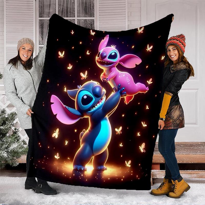 Pink Minnie Flannel Fleece Blanket Cozy Warm Throw Blanket For Couch Bed Travel All Season Use
