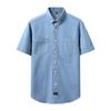 2025 Summer Men Denim Shirts Men Short Sleeve Slim Jeans Shirt Men High Quality Pockets Shirt Men Clothing Male Soild Color Tops