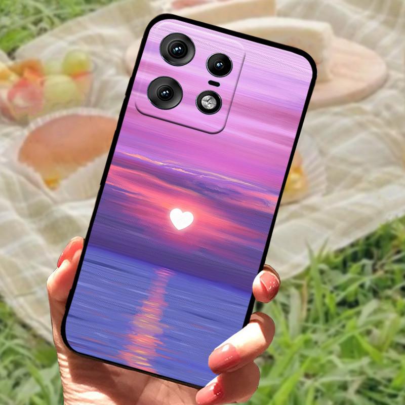 Чехол для Motorola Edge 50 Pro Модный Мраморный Силиконовый Черный Мягкий Бампер для Телефона Moto Edge 50 Pro Мультяшные ТПУ Оболочки