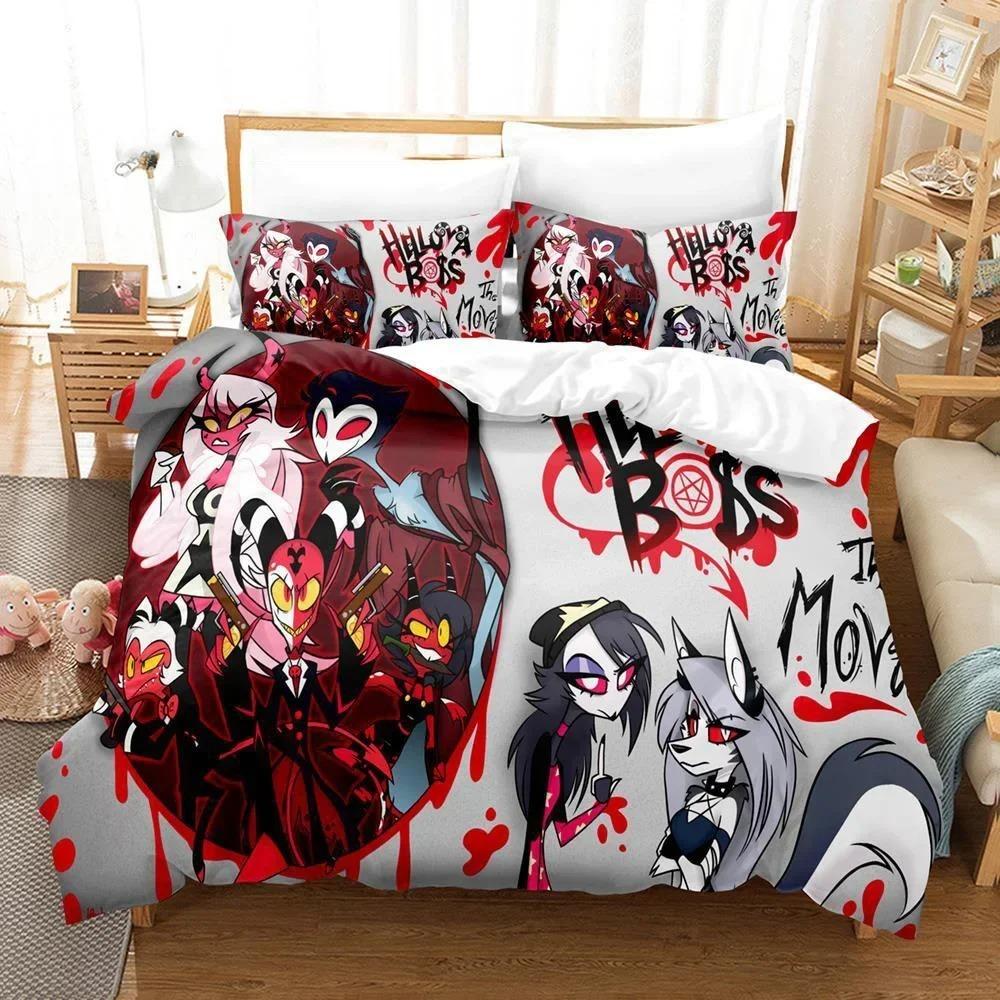 3D Printed Helluva Boss Bedding Collection Duvet Cover 3Pieces Cover Single Twin Quilt Adult Boys Bedclothes Duvetcover Collections Home Textile