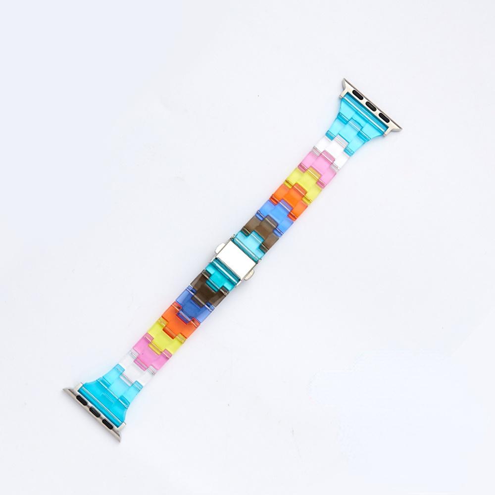 Resin Rainbow Transparent For Apple Watch Band 44mm 45mm 38 40mm 42 41mm 49mm 44 45 Strap Bracele iWatch Series 8 7 6 SE 5 4 3 2 Band