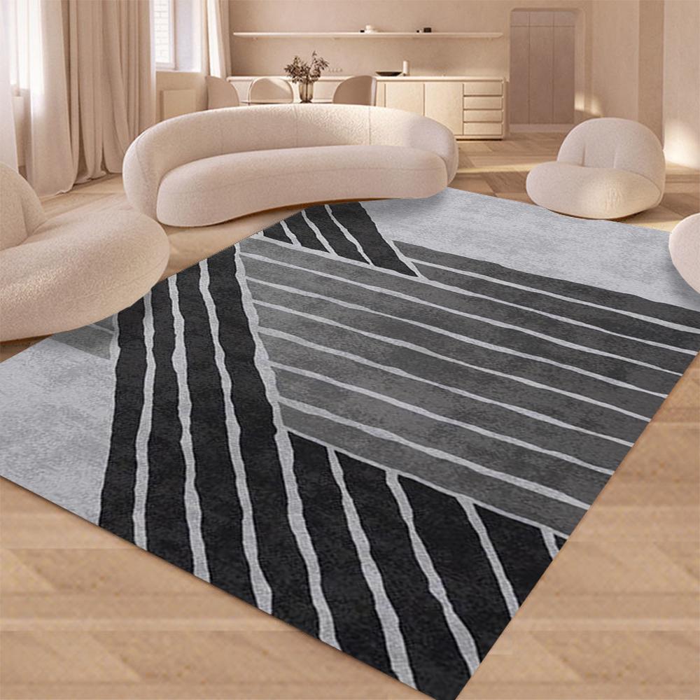 Modern Abstract Design Area Rug Non Shedding Soft Carpet for Living Room Bedroom Kitchen Doormat NonSlip Flannel Floor Mat