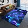 3D Geometric Carpet Neon Lights Rugs Hexagons Carpets for Home Play Gaming Room Decor Livingroom Bedroom Teens E-Sport Rug Mat