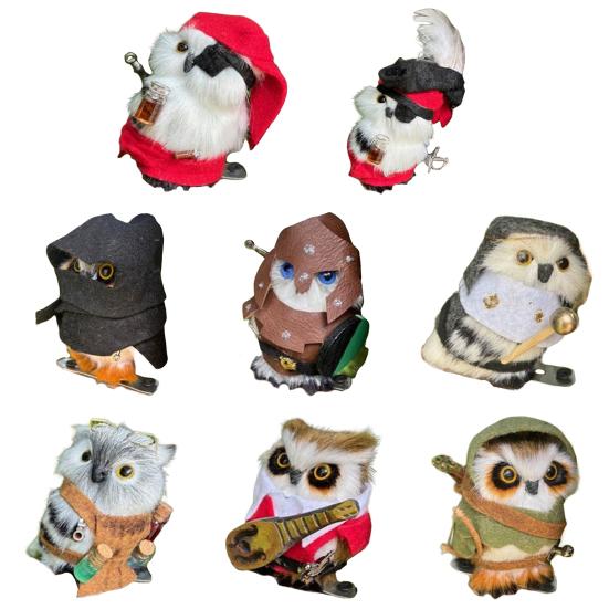 Деревянная фигурка совы, мини-магнитная плюшевая сова, дикая природа, птица, животное, статуэтка для детей, рождественский подарок на День благодарения