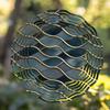 Metal Wind Spinner Ocean Wave Design 360 Rotating Hanging Decor for Garden Balcony Lawn Outdoor Weather Resistant Gift
