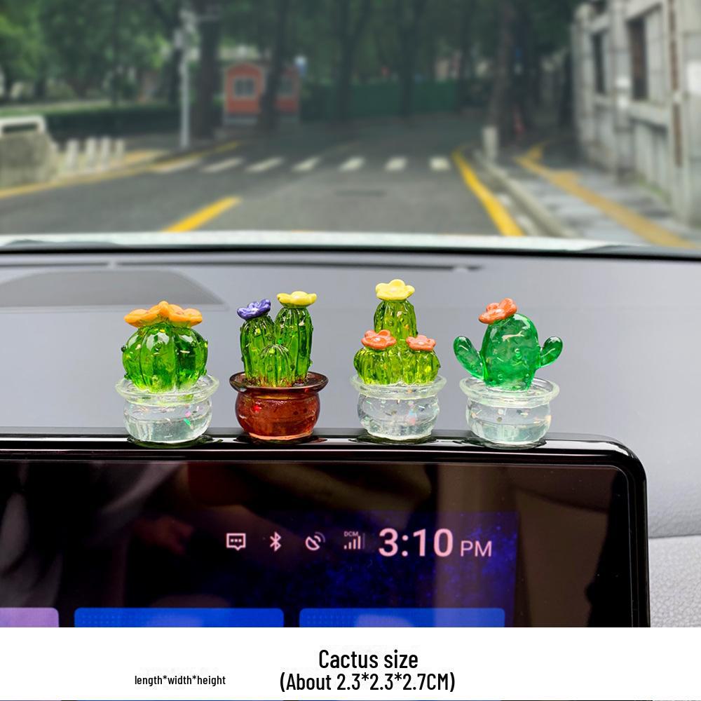 Мультяшные кактусы и животные украшения для автомобильных зеркал и приборной панели