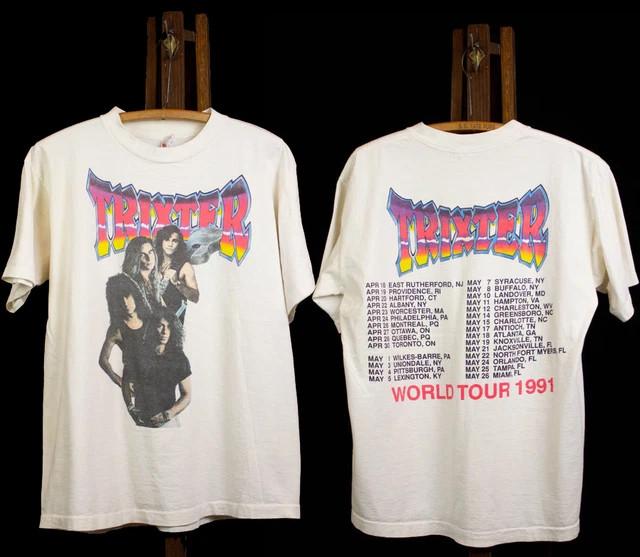 Винтажная белая унисекс футболка Trixter World Tour Concert T 1991 года