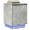 VidaXL Bedside Table with LED Lights Concrete Grey 38x34x50 Cm, Side Table, Bedside Cabinet, Side Table for 861271