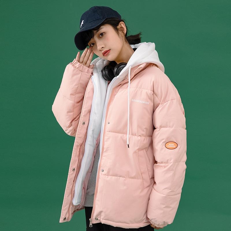 Женская зимняя куртка, повседневные свободные парки, женское однотонное толстое зимнее пальто с капюшоном для девочек-подростков
