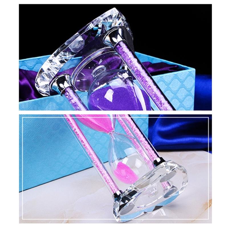 Effective 30 Minutes Sand Clock Practical Heart Shaped Crystal Hourglass Efficient Timer for Kitchen Study or Gym Use