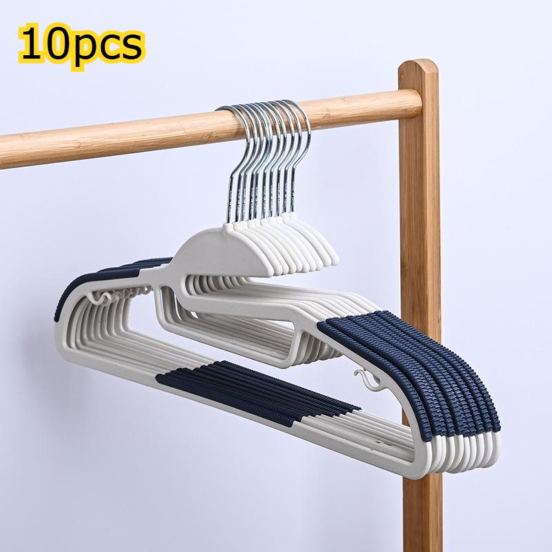10pcs 360 ° swivel hook plastic hangers, U-shaped opening, non-slip, space saving, 0,5 cm thick, 41,5 cm long clothes hanger
