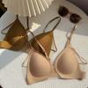 French triangle cup bra, breathable hole mesh, light and comfortable, sexy and seamless, simple and beautiful back underwear women