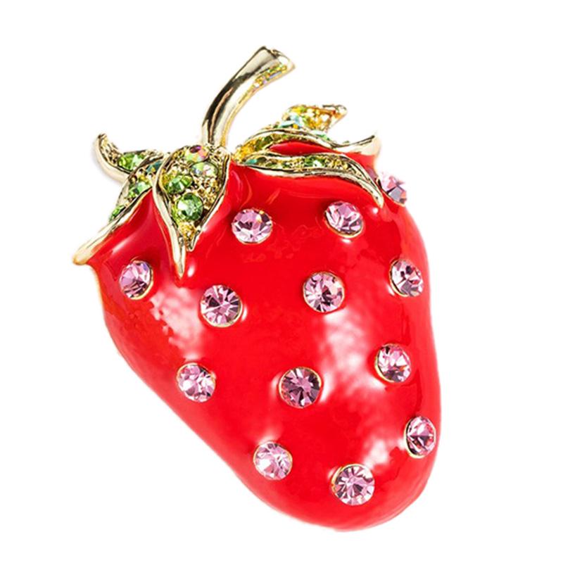 Милый клубничный корсаж, украшение для банкета, женский шарф, брошь, булавки, ювелирные изделия, подарки