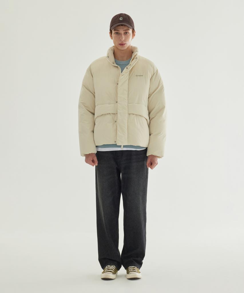 Covernat Non-Quilted Short Puffer Ecru