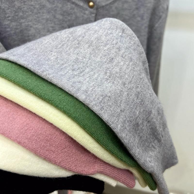 Винтажный круглый вырез свободный длинный рукав вязаный свитер кардиган женские топы осенняя мода верхняя одежда повседневные кардиганы женский однотонный трикотаж куртка 24859