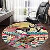 Japanese Geisha Artwork Chair mat Round Rug-Office carpet, Machine Washable, Non-slip, Suitable for Living Rooms, Bedrooms
