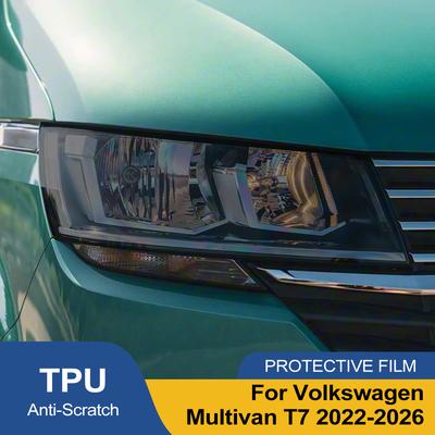 Затемненная Черная Готовая Защитная Пленка Для Фар Автомобиля Для Volkswagen Multivan T7 2026-2026 Антицарапающаяся Высокоглянцевая Виниловая Пленка