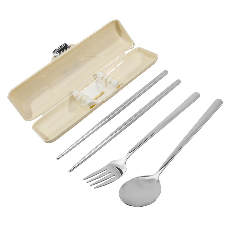 2/3 шт. портативные столовые приборы из нержавеющей стали для студентов, для улицы, симпатичные корейские ложки, вилки и палочки для еды, подарочный набор