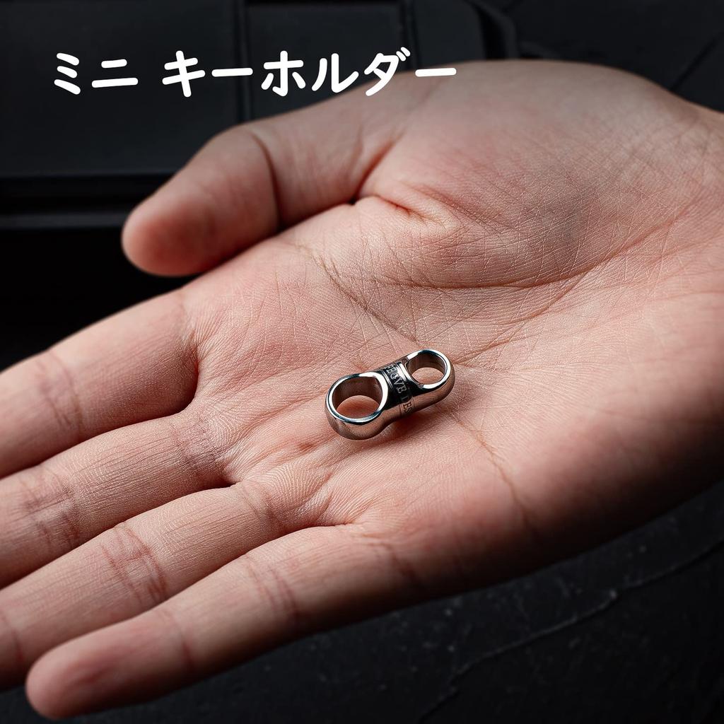 FEGVE Titanium Key Ring, Car Key Holder, Men's Smart Key, Metal Fittings, 360° Rotating