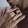 Mprainbow Стильные черные кольца с камнем для мужчин и мальчиков, водонепроницаемое кольцо-печатка из нержавеющей стали, ювелирные подарки для него, мужское кольцо