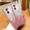 KEYSION Роскошный чехол-бампер с покрытием и блестками для Xiaomi 13T Pro 5G, прозрачный мягкий ТПУ, противоударная задняя крышка для Xiaomi 13T 5G
