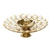 Candle Holder, White and Gold Bowl Shape Crystal Tea Light Holder,