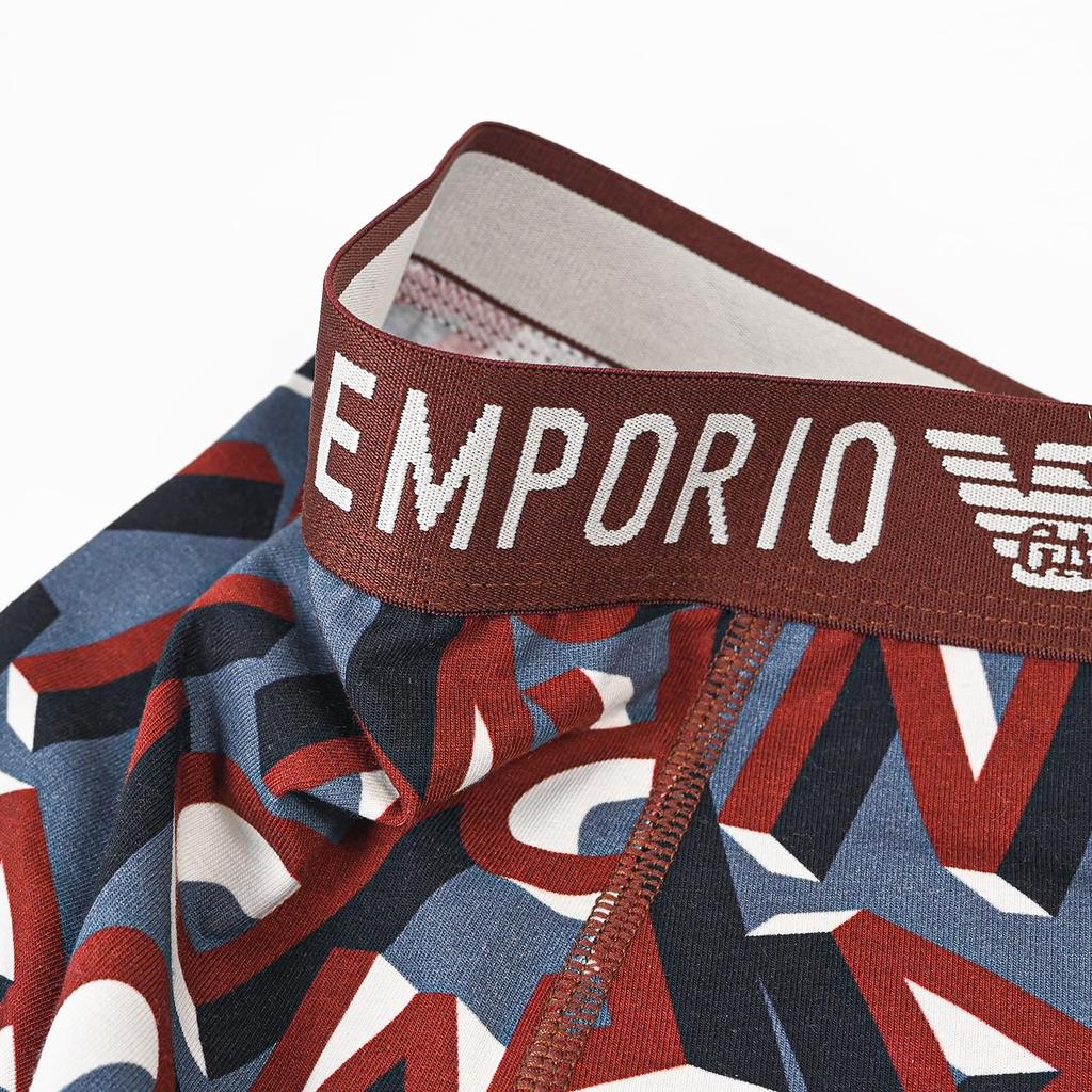 Трусы-боксеры Emporio Armani с логотипом Размер Коричневый и EM000232 AF10794 Сделано в Мужской Принт, M, Синий, FB111, Италия.