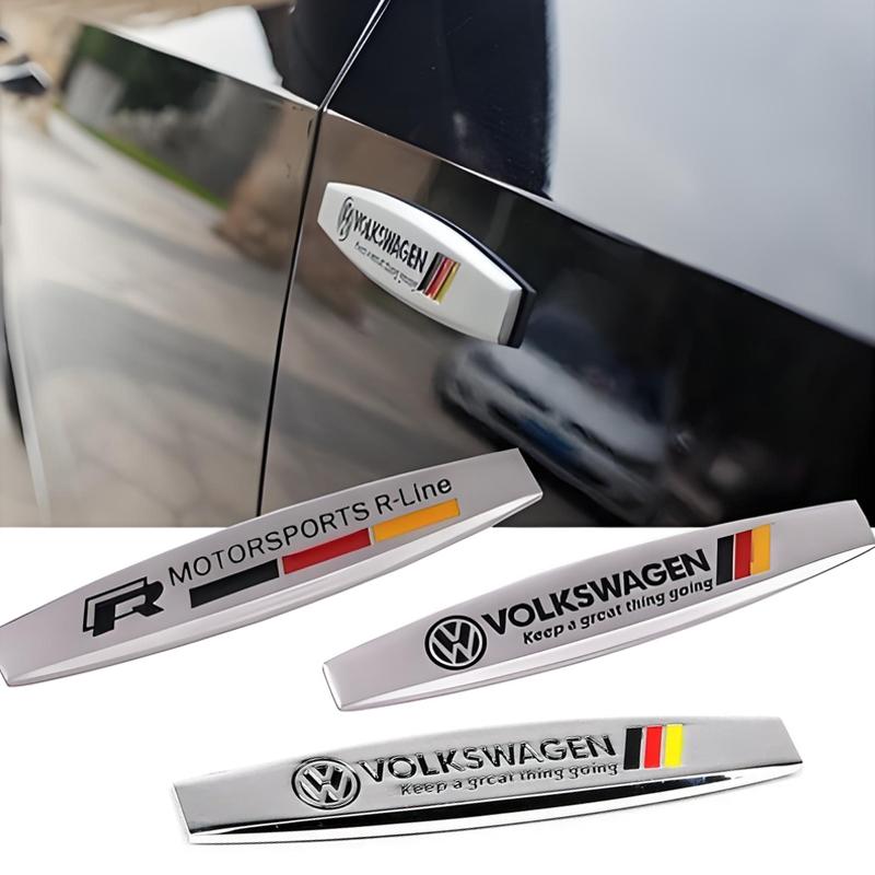 2pcs Car Side Body Emblem Fender Sticker Decal for Volkswagen VW RLINE SCIROCCO BORA SR32 GOLF EE30 JETTA PASSAT Polo TOUAREG T-ROC