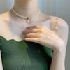 Gift Green Crystal Double Layer Pendant Choker Clavicle Chain Women Necklace Korean Style Necklace