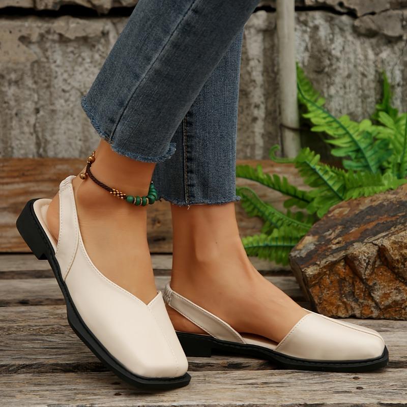 Women'S Fashion Square Toe High Heels - Beige and Golden Faux Cover with Rubber Sole