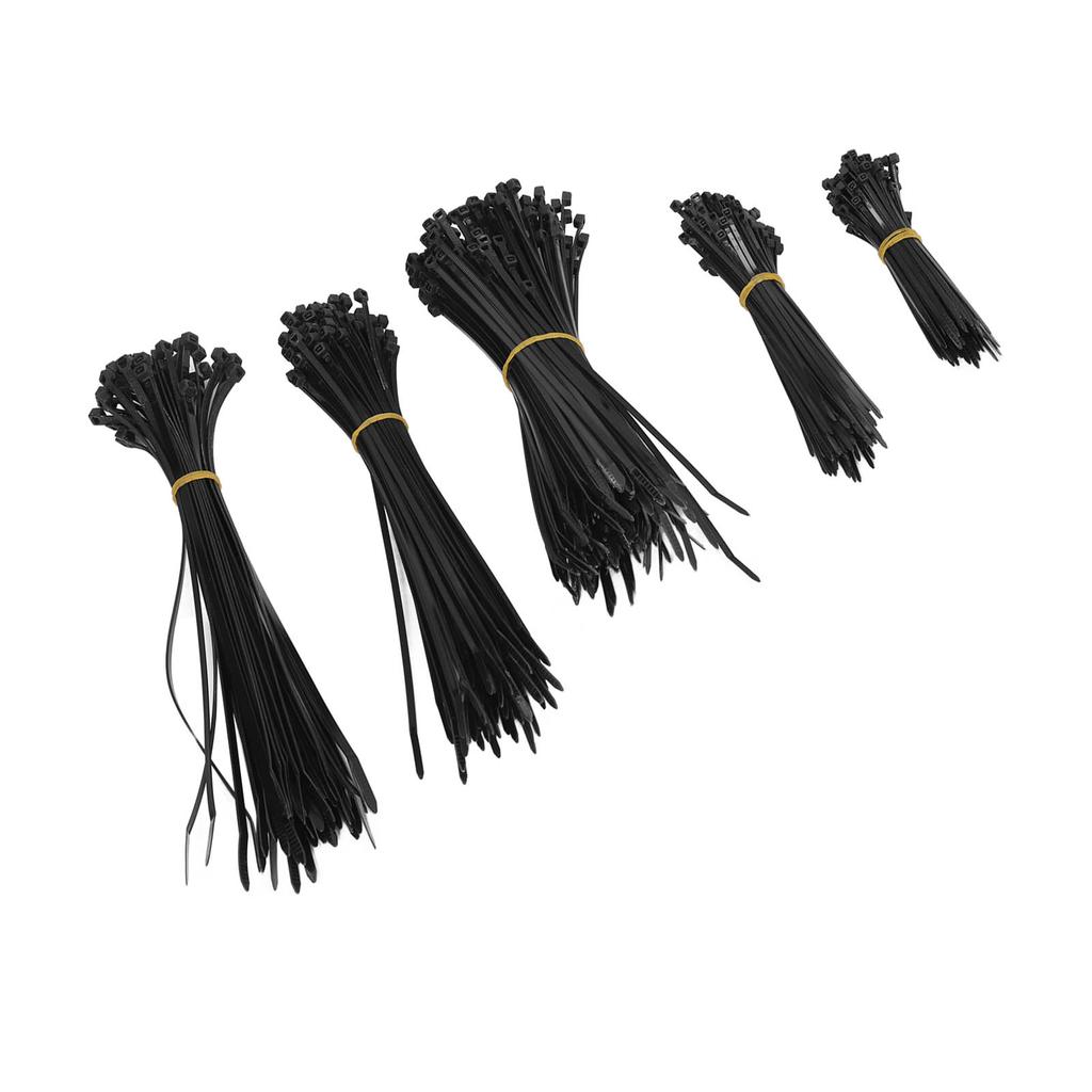 550Pcs Nylon Cable Zip Ties Assortment Set Self Locking Electric Wire Ties for Outdoor Indoor Black