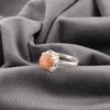 Peach Moonstone Gemstone Jewelry, 925 Solid Sterling Silver Ring, Handmade Gorgeous Silver Ring, For Wedding Gift