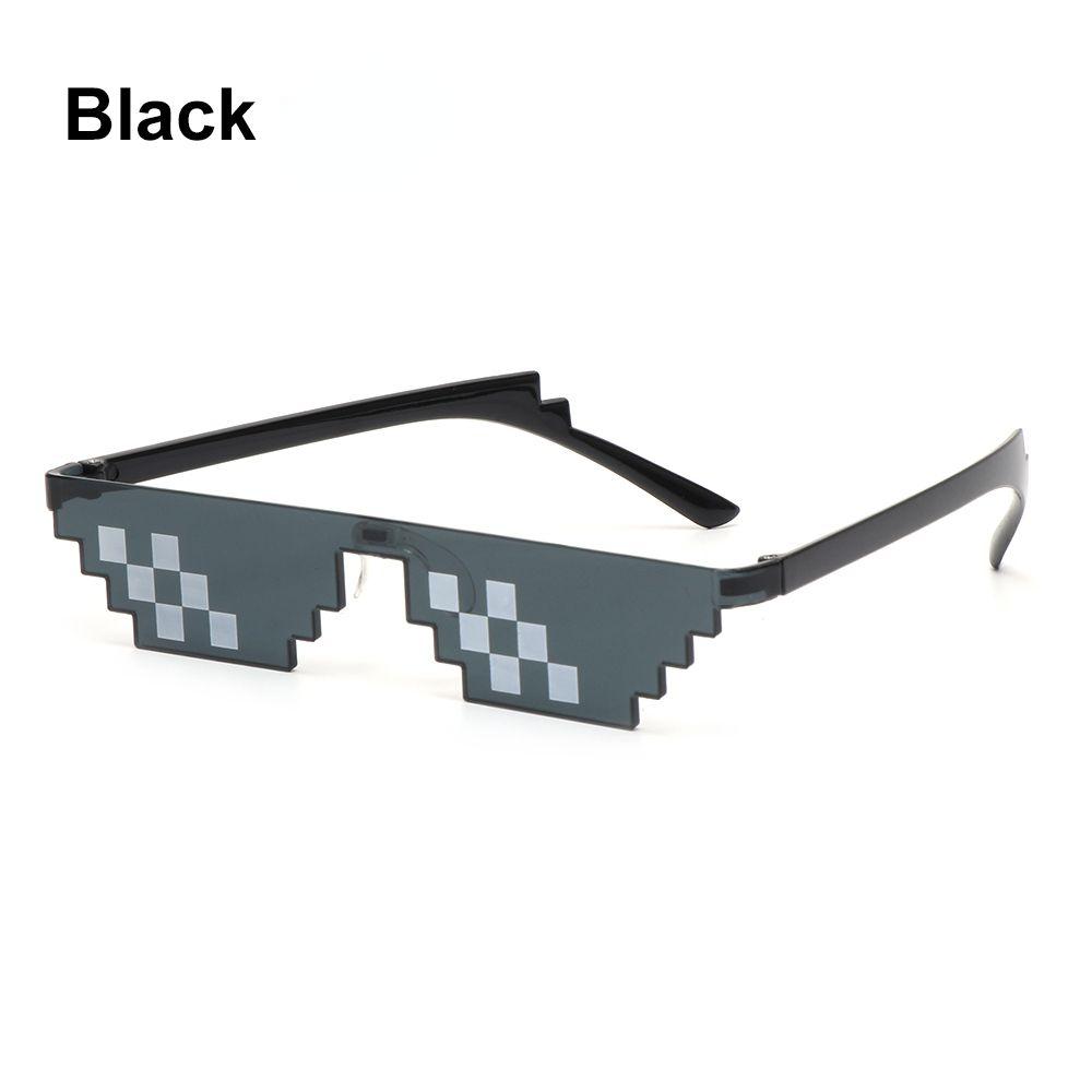 NEW Design Funny Mosaic Sunglasses Thug Life Sun Glasses Pixel Black Retro Gamer Robot Sunglasses Birthday Party Cosplay Favors AVE
