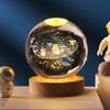 3D Crystal Ball Laser Carving Solar System Globe Astronomy Birthday Gift Crystal Planet Night Light Home Desktop Decoration
