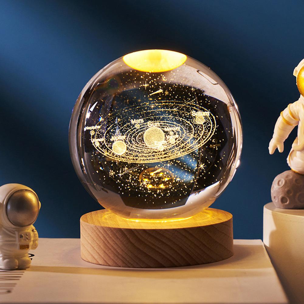 3D USB Galaxy Crystal Ball Night Light Kids Красочный светодиодный атмосферный светильник Базовый цветной светильник с изменяющимся светом Подарок на день рождения для подростков