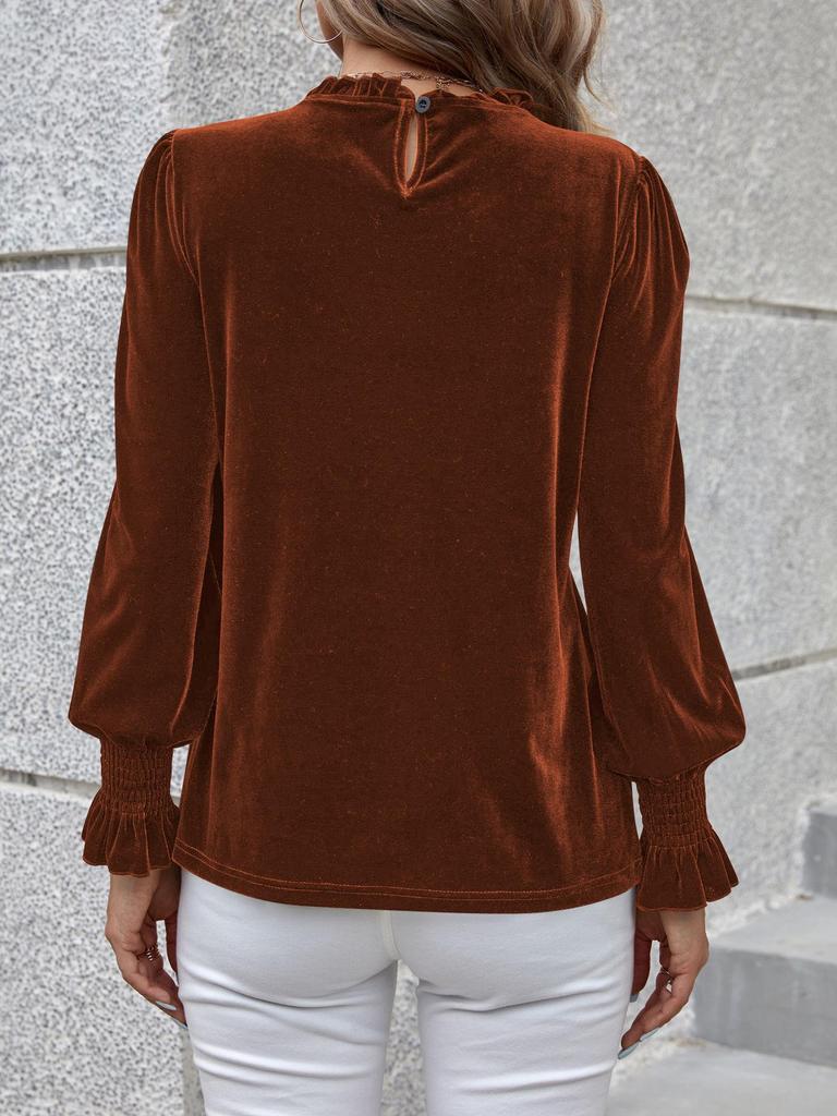 2024 Autumn/Winter Women's Velvet Long-Sleeve Top